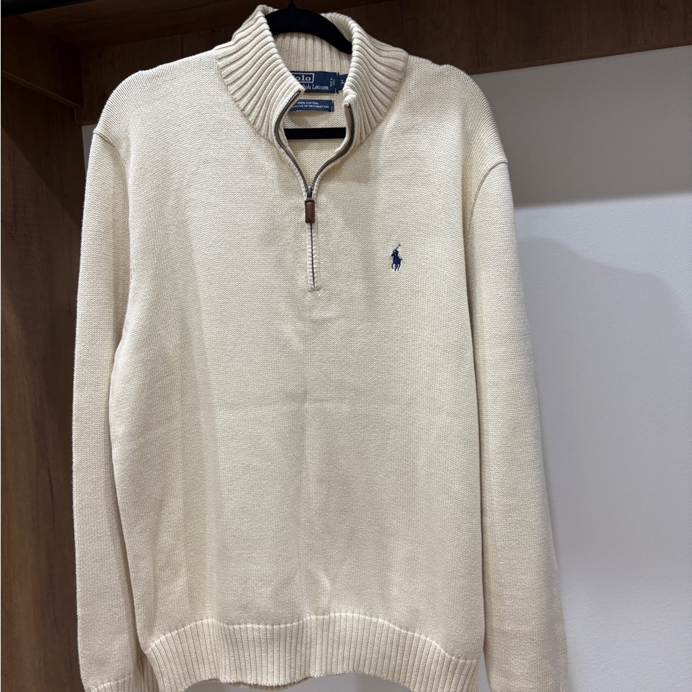 Polo by Ralph Lauren Off-White Zip-Up Sweater for Men